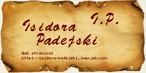 Isidora Padejski vizit kartica